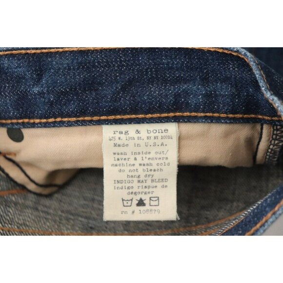 Rag & Bone Women's Size 26 Papillion Blue Boyfriend Jean 100% Cotton Denim Jeans - Picture 5 of 9